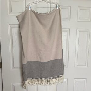 H&M Pink White Gray Color Block Blanket
